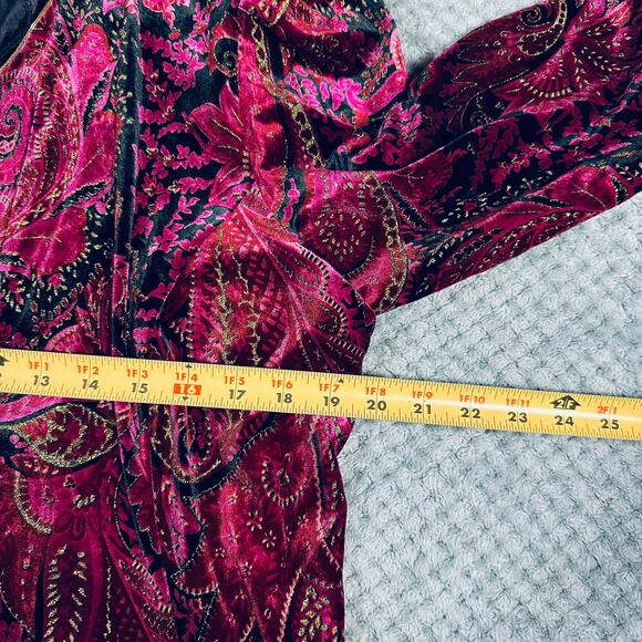 Vintage R&K Evening Gorgeous Purple Crushed Velour Paisley Evening Jacket Blazer - Picture 7 of 7